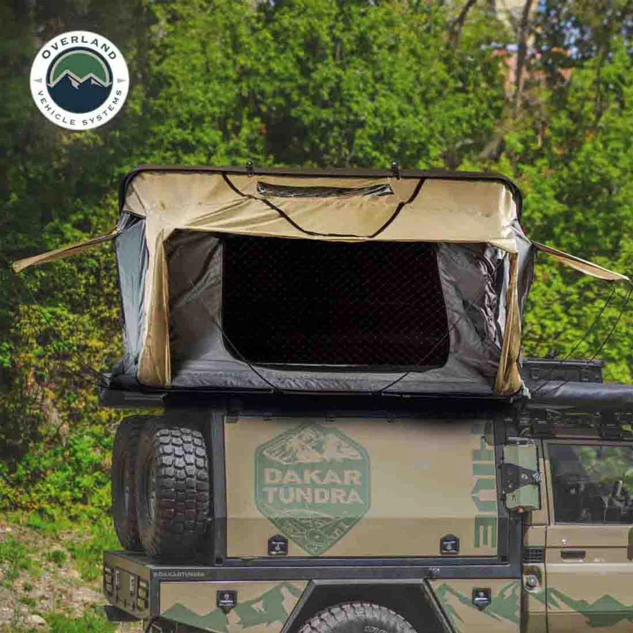 HD Bundu 4 - Hard Shell Roof Top Tent, 4 Person, Grey Body and Black Rainfly Overland Vehicle Systems - 18389904 - Image 10