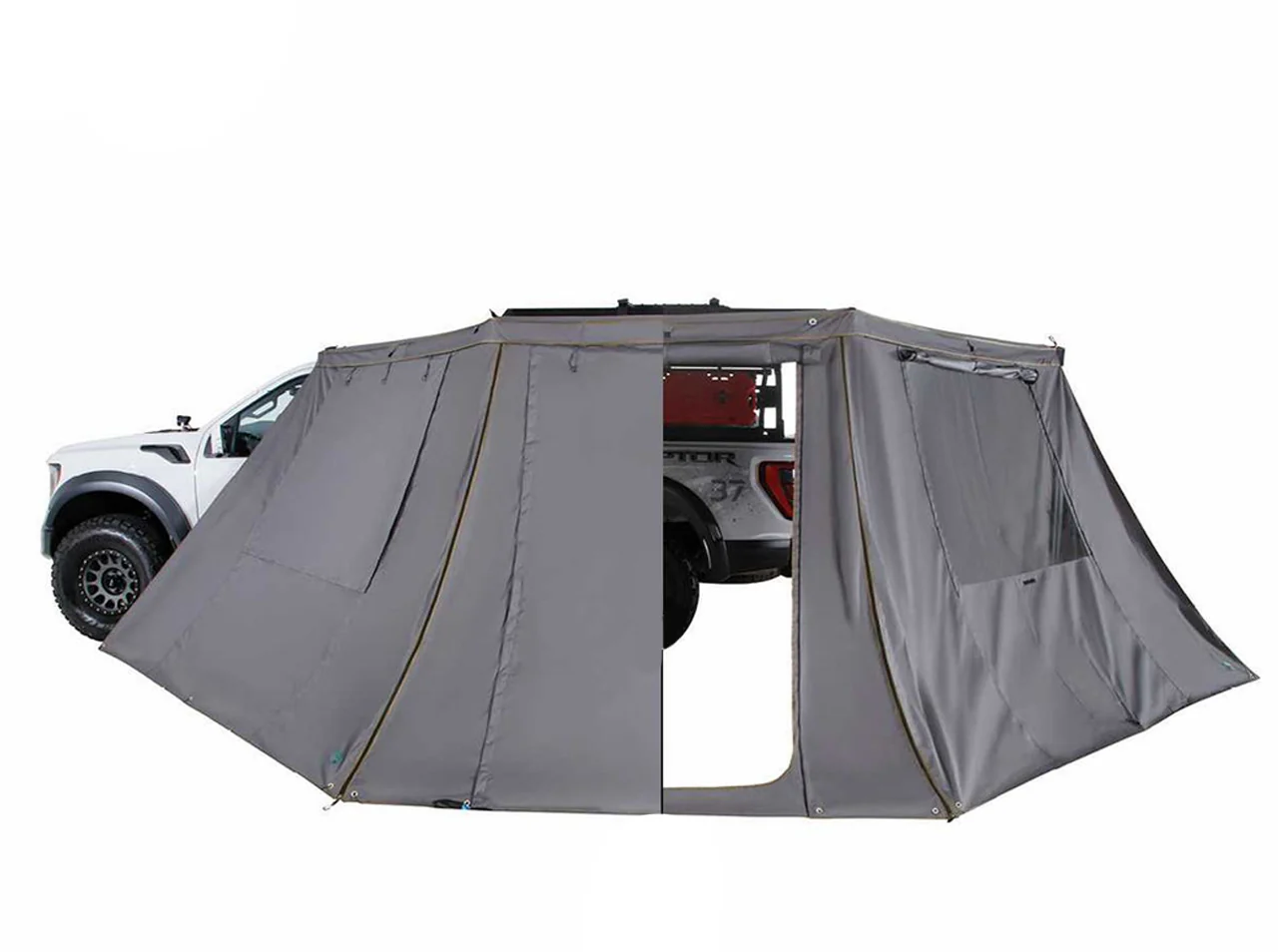 HD Nomadic 180 - LTE Awning Wall, Universal, Grey Body, Green Trim W/Storage Bag Overland Vehicle Systems - 18159919 - Image 2