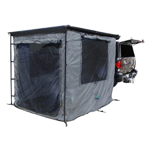 HD Nomadic 2.0 Awning Room Enclosure, Grey Body, Green Trim (4 Walls and Floor) Overland Vehicle Systems - 18089920