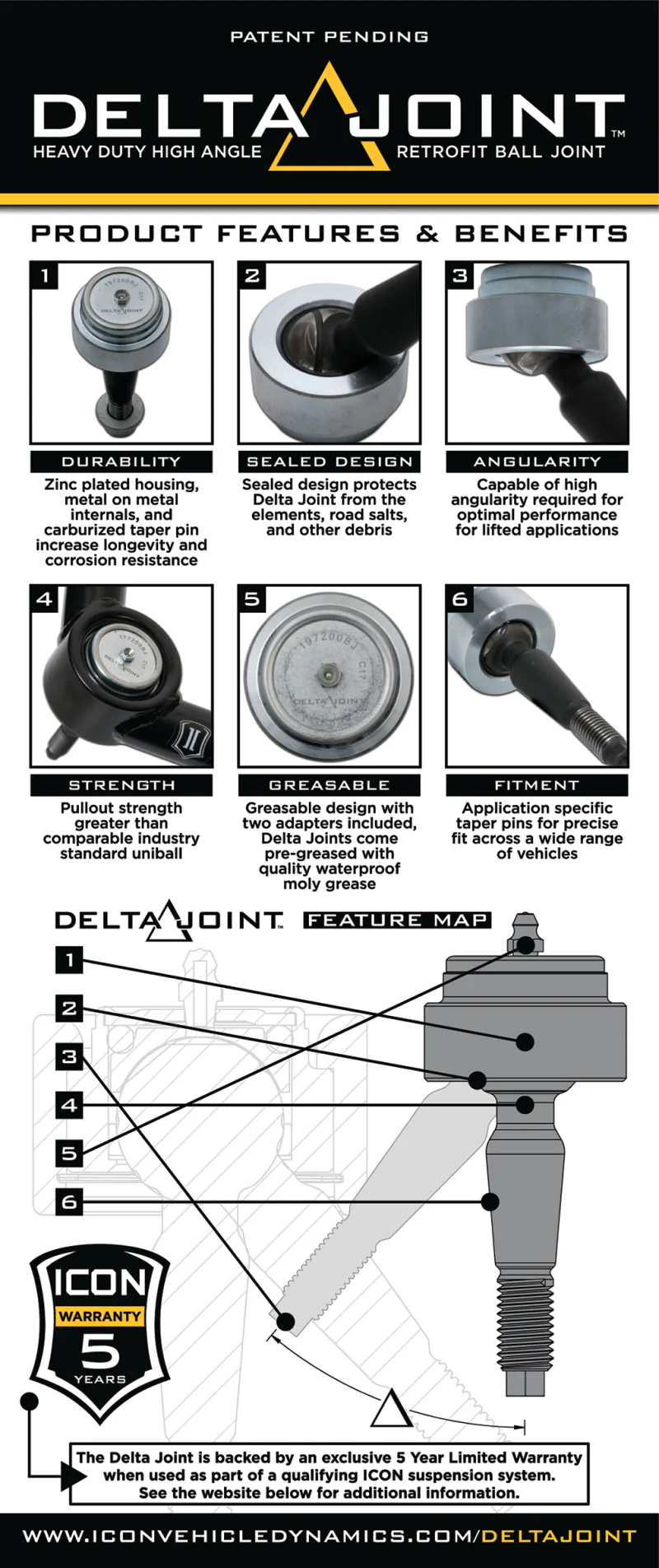 ICON 2007+ Toyota Tundra Billet Upper Control Arm Delta Joint Kit - Image 6