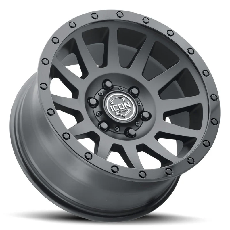 ICON Compression 18x9 6x5.5 25mm Offset 6in BS 95.1mm Bore Double Black Wheel - Image 6