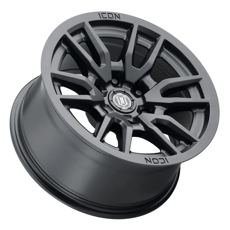 ICON Vector 6 17x8.5 6x5.5 0mm Offset 4.75in BS 106.1mm Bore Satin Black Wheel - Image 3
