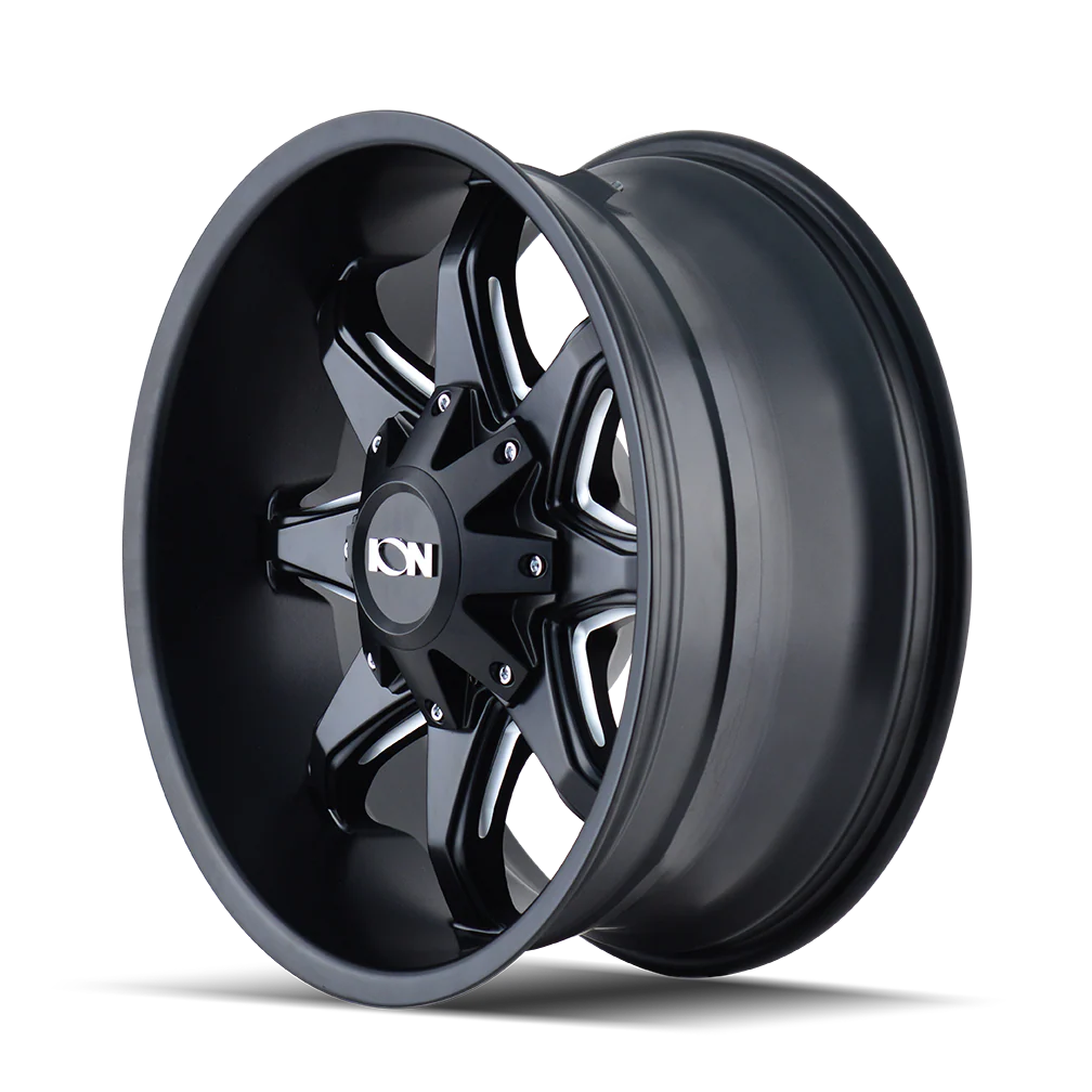 ION 181 SATIN BLACK MILLED 20X12 8-180 -44MM 124.1MM - 181-2278M - Ion Alloy - Image 2