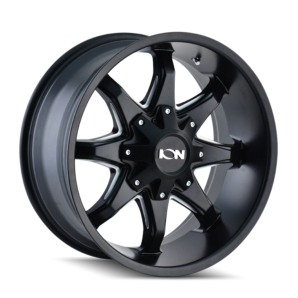 ION 181 SATIN BLACK MILLED 20X9 8-180 -12MM 124.1MM - 181-2978M12 - Ion Alloy