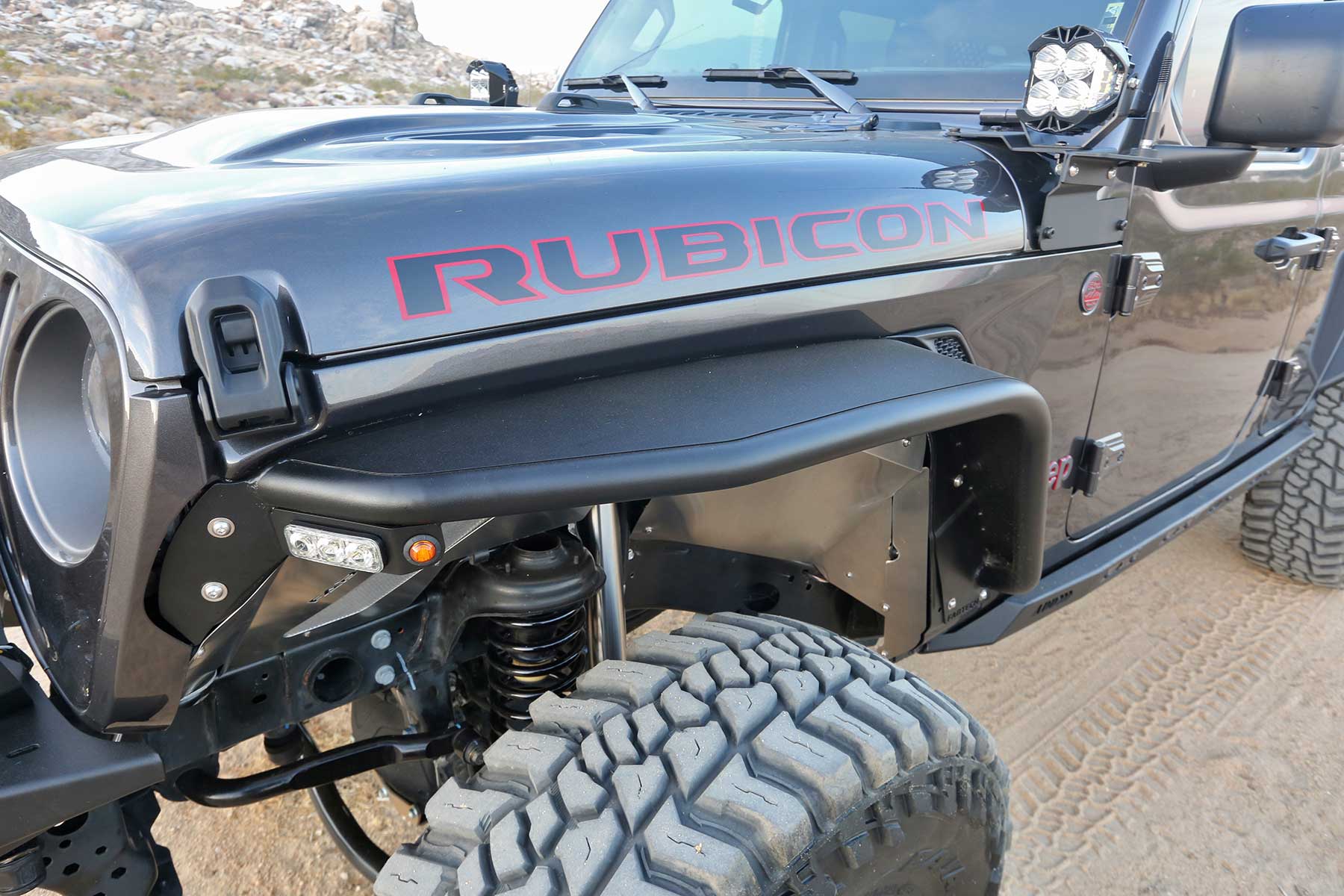 JEEP JL/JT TUBE FENDERS FR STL PWDRCOAT BLK TEXTURE. - FTS24212 - Image 2