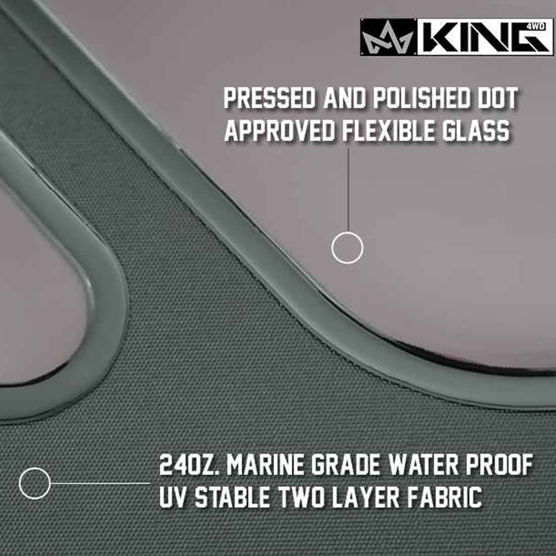 Jeep TJ Replacement Soft Top With Upper Doors For 97-06 Wrangler TJ Black Diamond King 4WD - 14010135 - Image 14