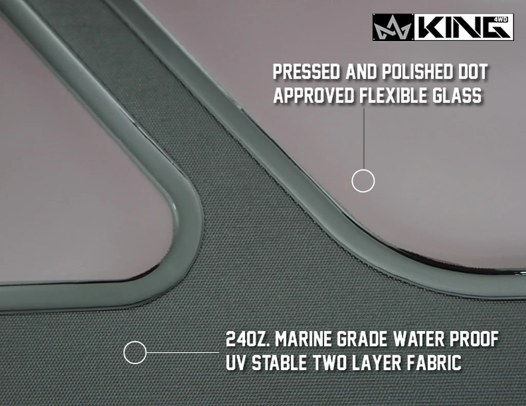 Jeep TJ Replacement Soft Top With Upper Doors For 97-06 Wrangler TJ Black Diamond King 4WD - 14010135 - Image 4