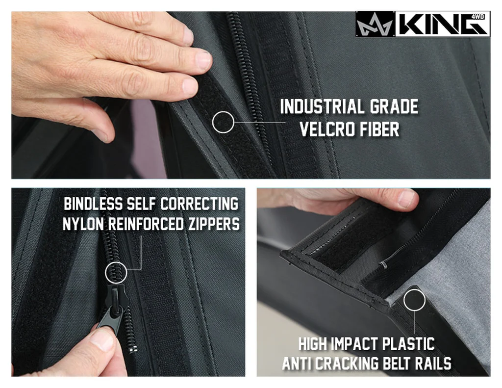 Jeep TJ Replacement Soft Top With Upper Doors For 97-06 Wrangler TJ Black Diamond King 4WD - 14010135 - Image 5