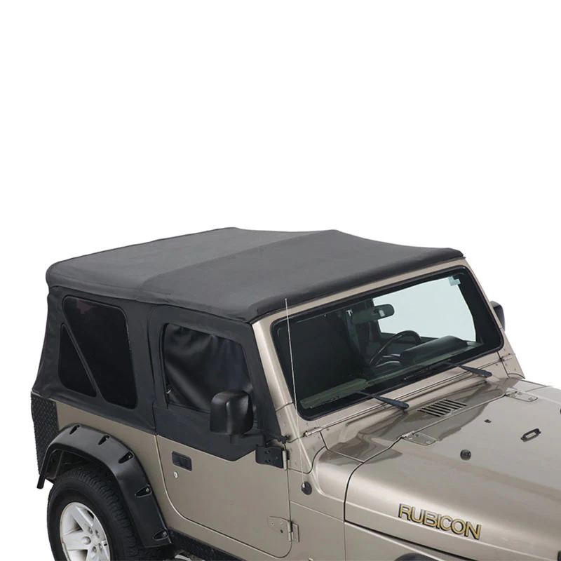 Jeep TJ Replacement Soft Top With Upper Doors For 97-06 Wrangler TJ Black Diamond King 4WD - 14010135 - Image 8