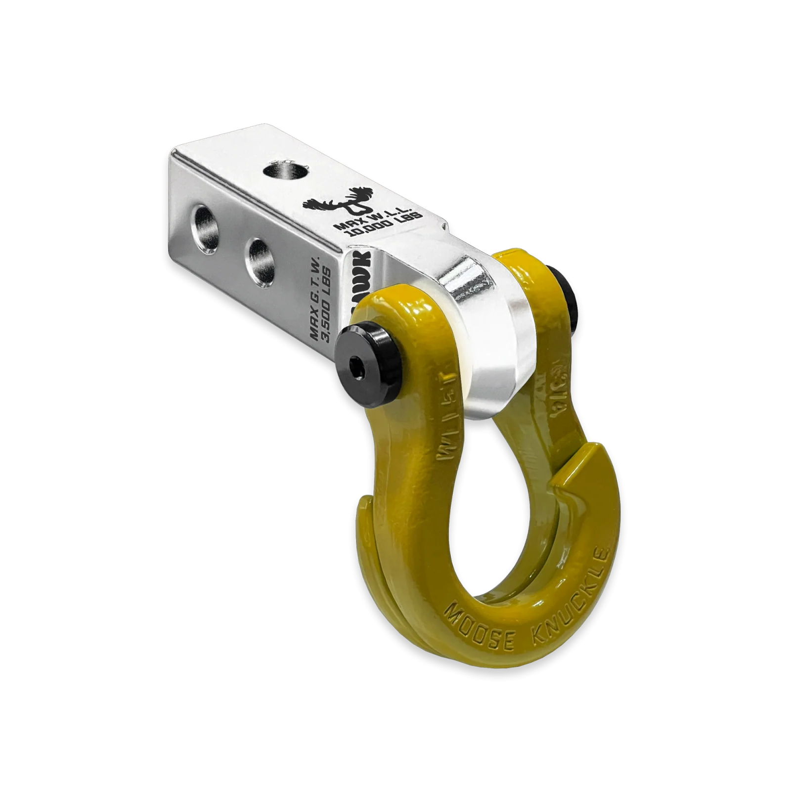 Jowl 3/4 Split Shackle and Mohawk 2.0 Receiver Combo Atomic Silver / Detonator Yellow Moose Knuckle Offroad - FN000029-004 - Moose Knuckle Offroad