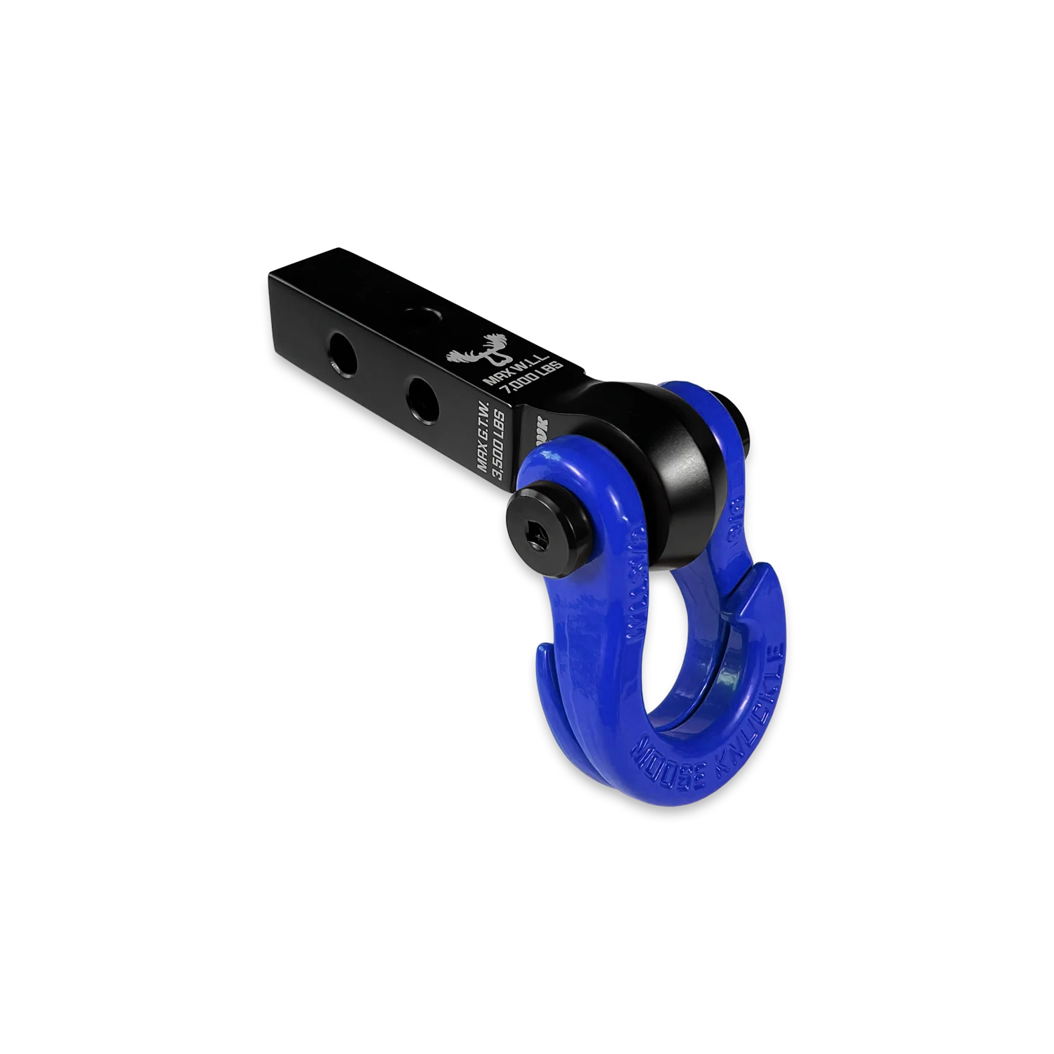Jowl 5/8 Split Shackle and Mohawk 1.25 Receiver Combo Black Lung / Blue Balls Moose Knuckle Offroad - FN000042-002 - Moose Knuckle Offroad