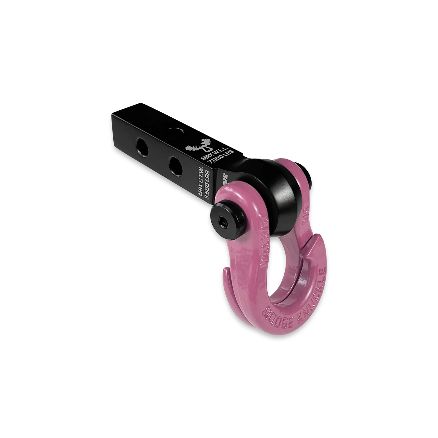 Jowl 5/8 Split Shackle and Mohawk 1.25 Receiver Combo Black Lung / Pretty Pink Moose Knuckle Offroad - FN000042-007 - Moose Knuckle Offroad
