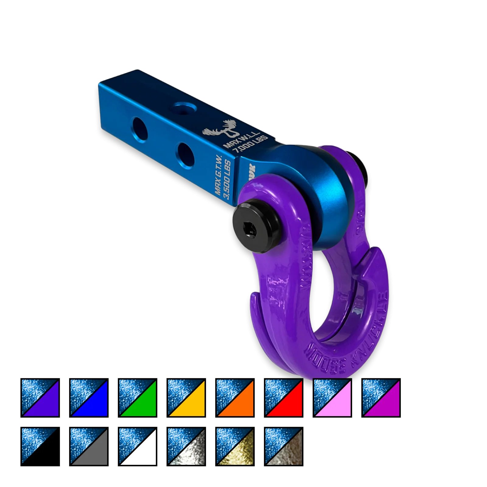Jowl 5/8 Split Shackle and Mohawk 1.25 Receiver Combo Blue Pill / Grape Escape Moose Knuckle Offroad - FN000045-001 - Moose Knuckle Offroad