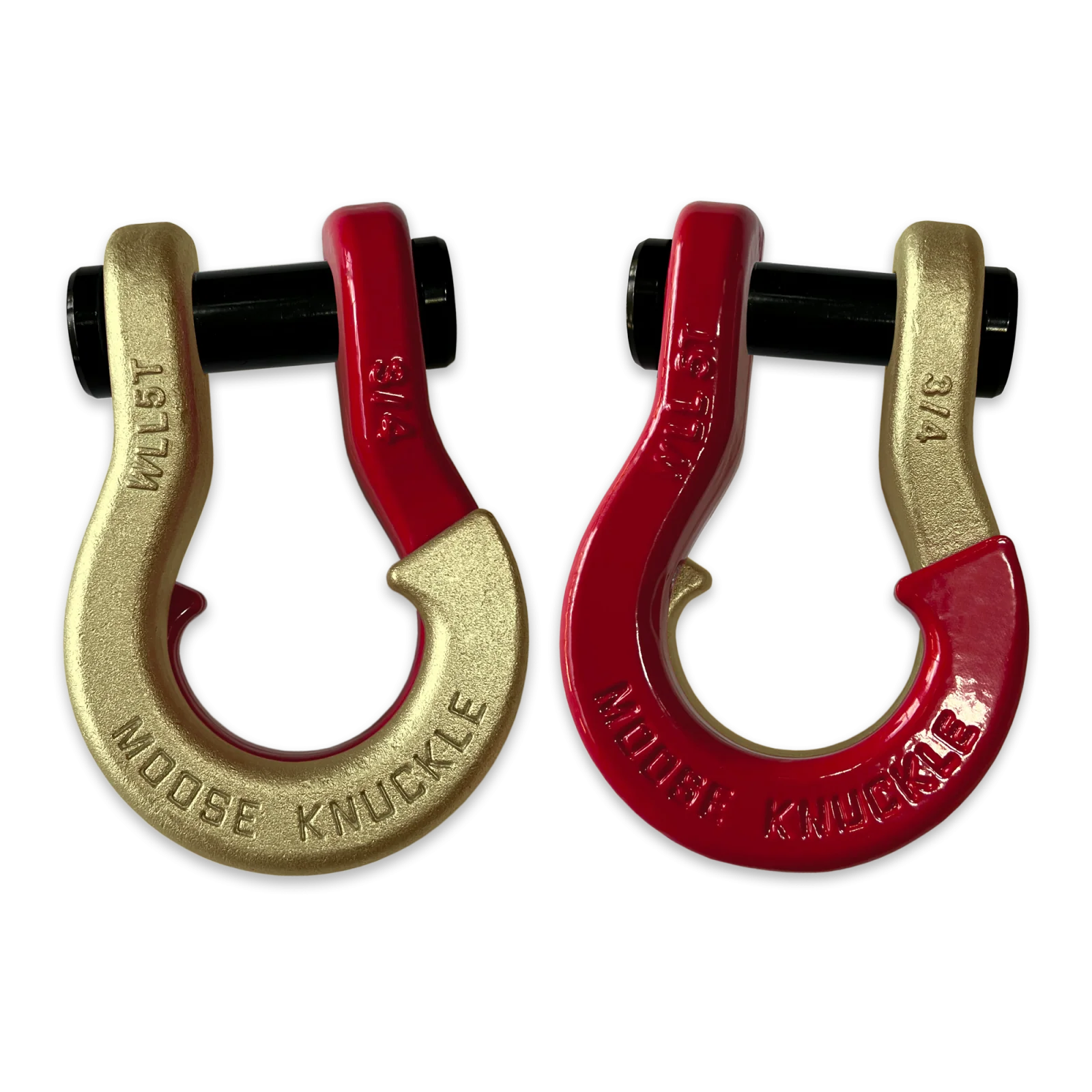 Jowl Recovery Split Shackle 3/4 Brass Knuckle and Flame Red Combo Moose Knuckle Offroad - FN000020-166 - Moose Knuckle Offroad