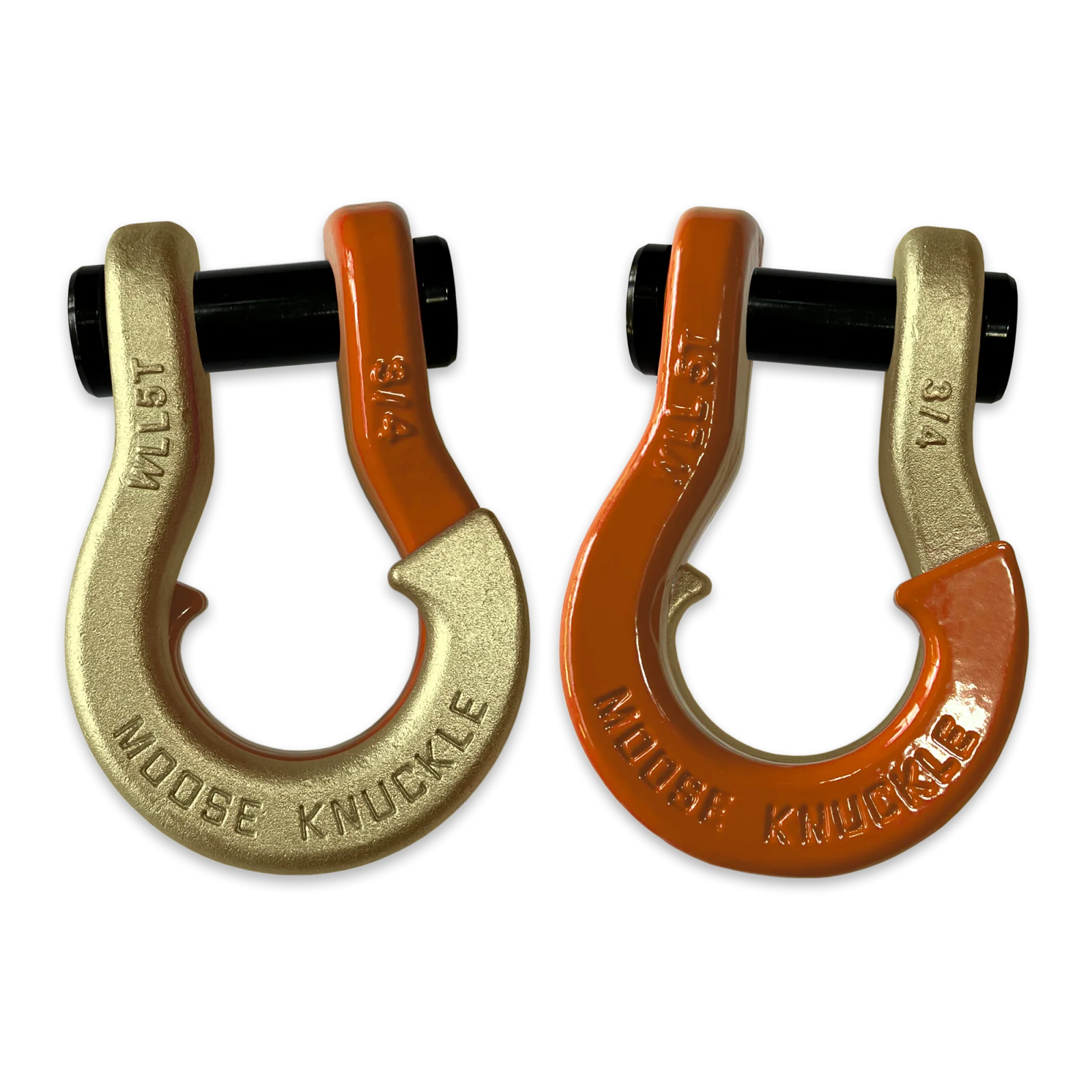 Jowl Recovery Split Shackle 3/4 Brass Knuckle and Obscene Orange Combo Moose Knuckle Offroad - FN000020-165 - Moose Knuckle Offroad