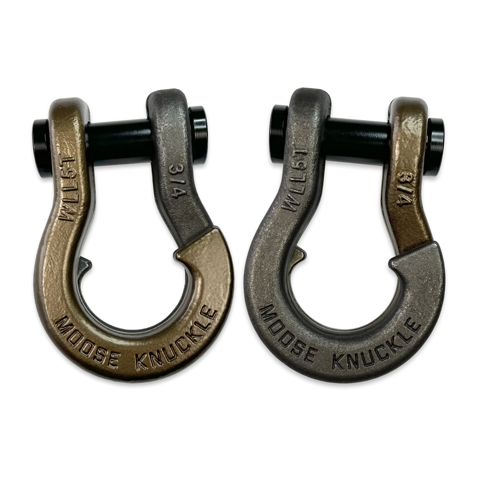 Jowl Recovery Split Shackle 3/4 Buff Bronze and Raw Dog Combo Moose Knuckle Offroad - FN000020-226 - Moose Knuckle Offroad