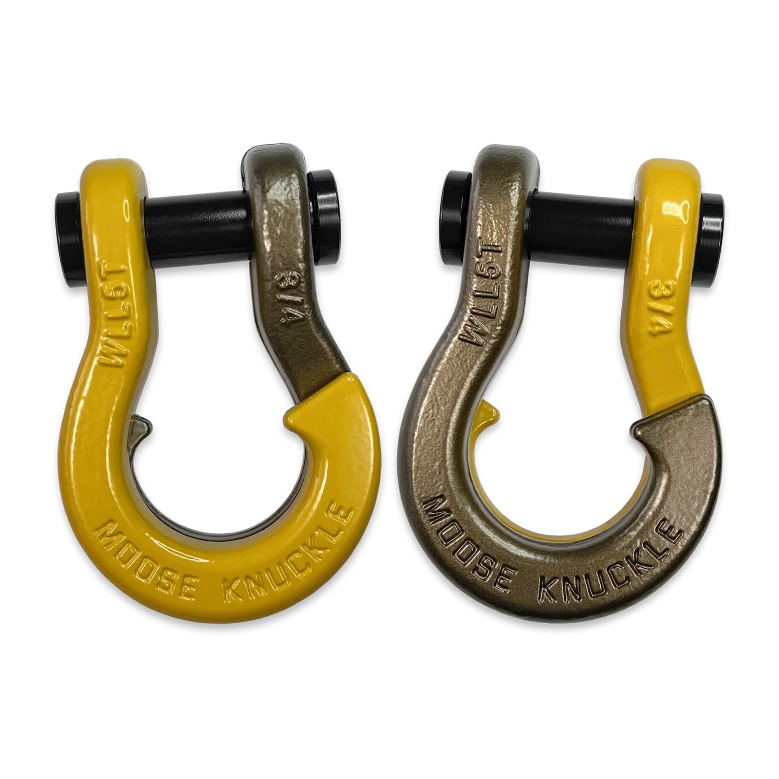 Jowl Recovery Split Shackle 3/4 Detonator Yellow and Buff Bronze Combo Moose Knuckle Offroad - FN000020-233 - Moose Knuckle Offroad