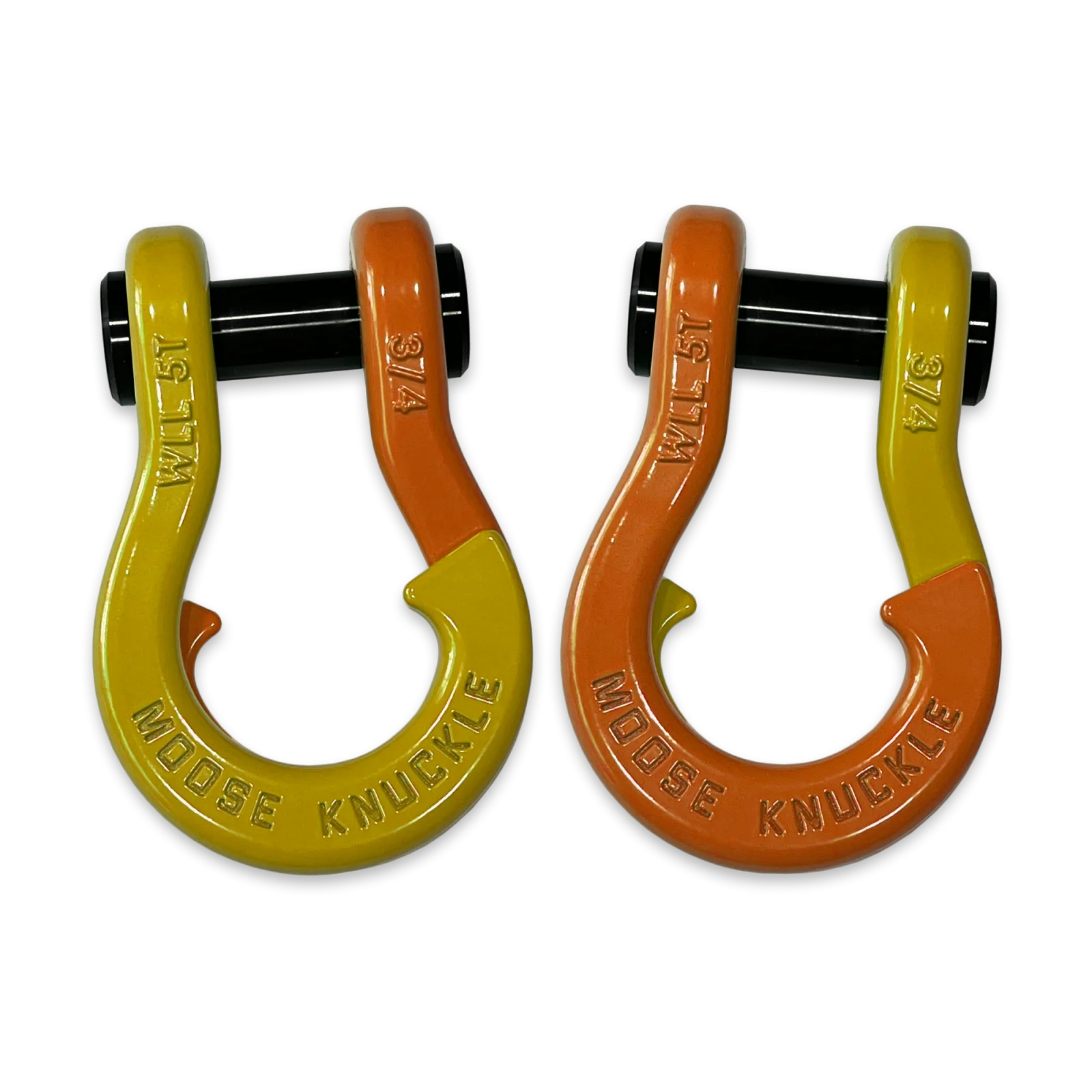 Jowl Recovery Split Shackle 3/4 Detonator Yellow and Obscene Orange Combo Moose Knuckle Offroad - FN000020-099 - Moose Knuckle Offroad