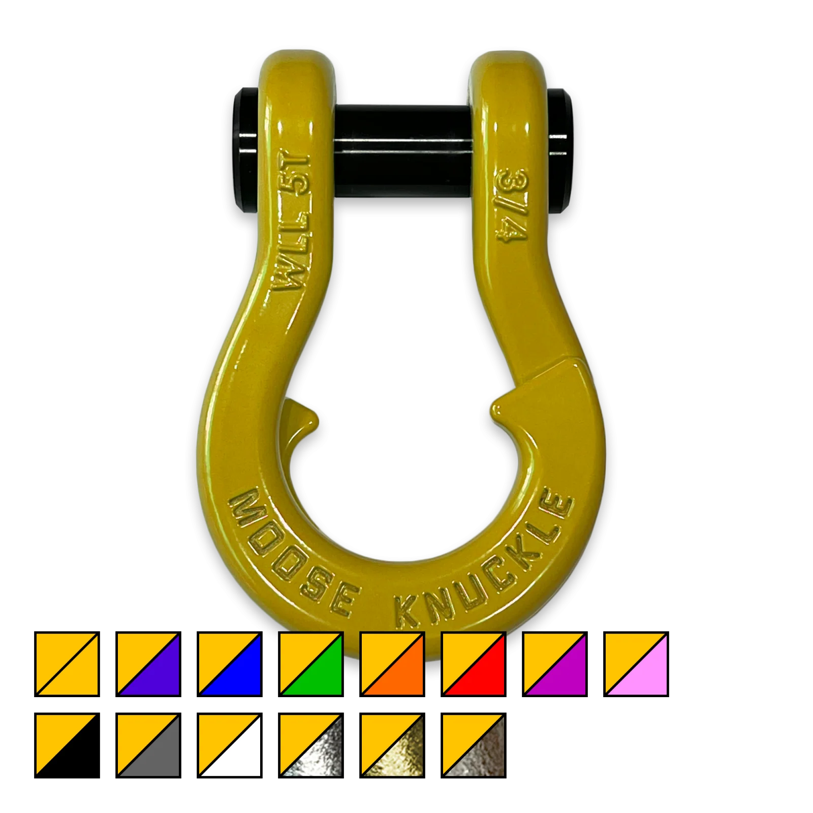 Jowl Recovery Split Shackle 3/4 Detonator Yellow Moose Knuckle Offroad - FN000020-007 - Moose Knuckle Offroad