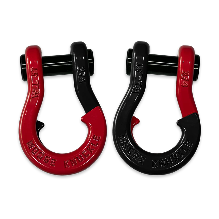 Jowl Recovery Split Shackle 3/4 Flame Red and Black Hole Combo Moose Knuckle Offroad - FN000020-119 - Moose Knuckle Offroad