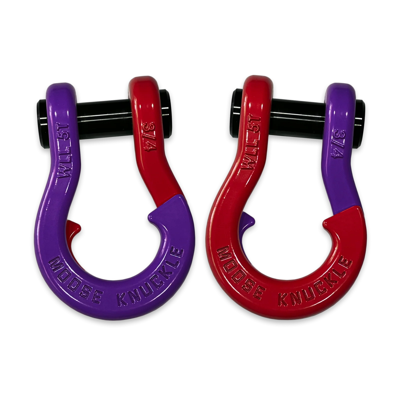 Jowl Recovery Split Shackle 3/4 Grape Escape and Flame Red Combo Moose Knuckle Offroad - FN000020-061 - Moose Knuckle Offroad