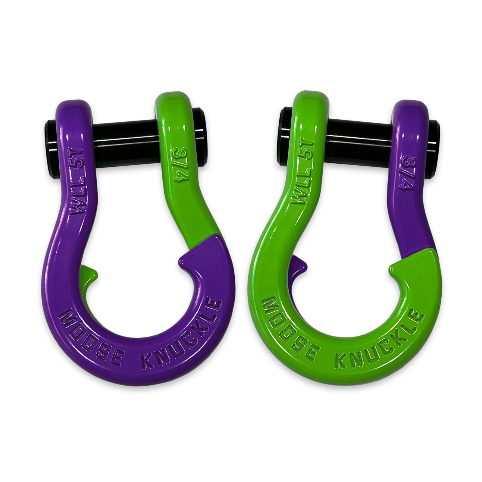 Jowl Recovery Split Shackle 3/4 Grape Escape and Sublime Green Combo Moose Knuckle Offroad - FN000020-058 - Moose Knuckle Offroad