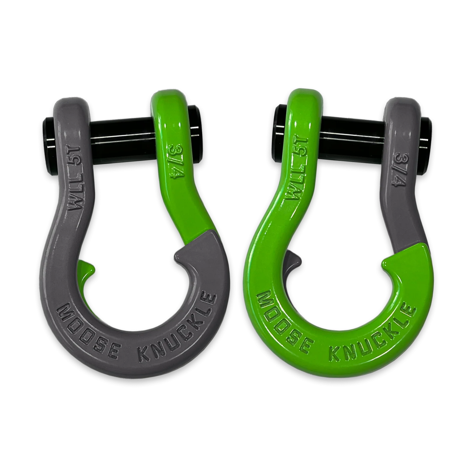 Jowl Recovery Split Shackle 3/4 Gun Gray and Sublime Green Combo Moose Knuckle Offroad - FN000020-032 - Moose Knuckle Offroad