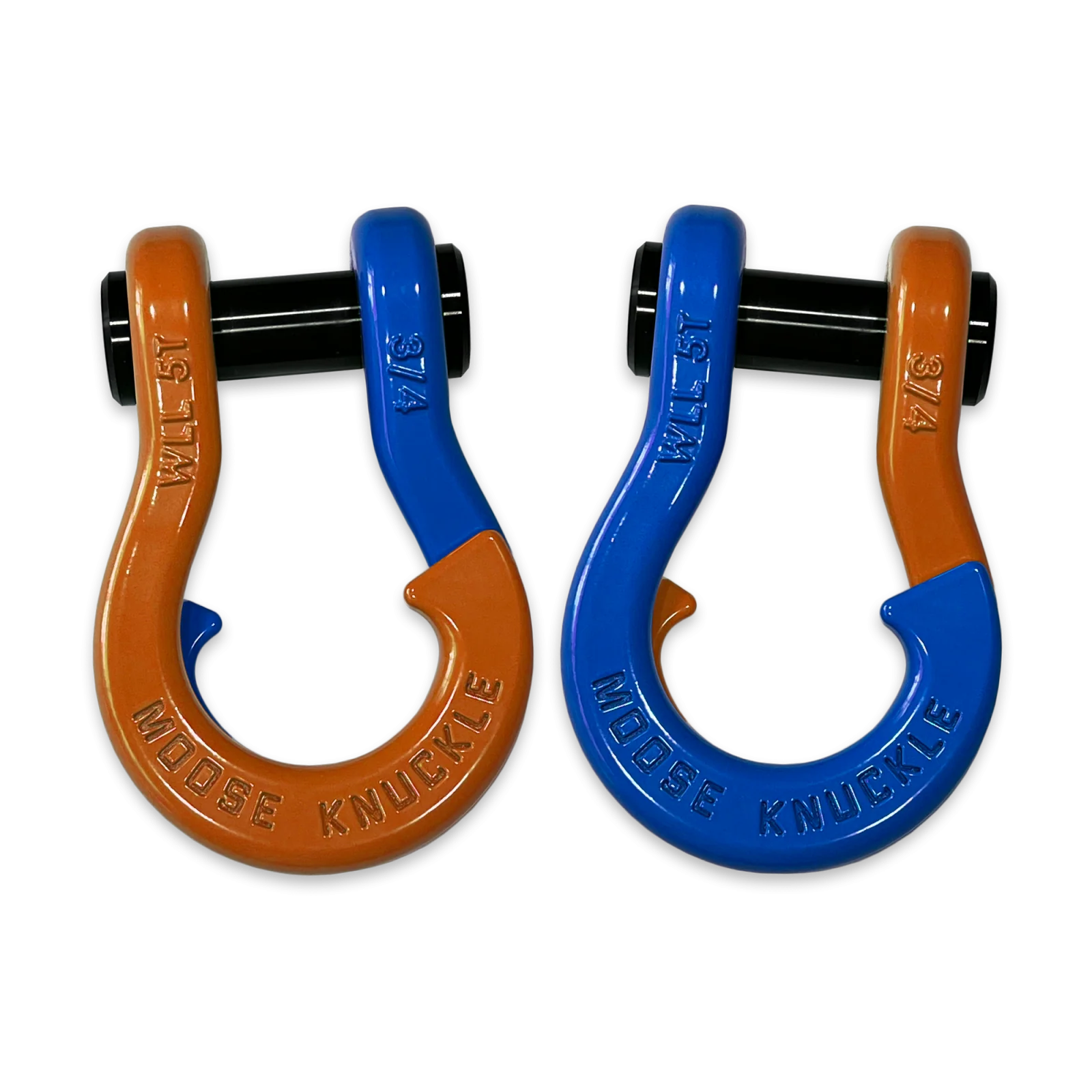 Jowl Recovery Split Shackle 3/4 Obscene Orange and Blue Balls Combo Moose Knuckle Offroad - FN000020-110 - Moose Knuckle Offroad