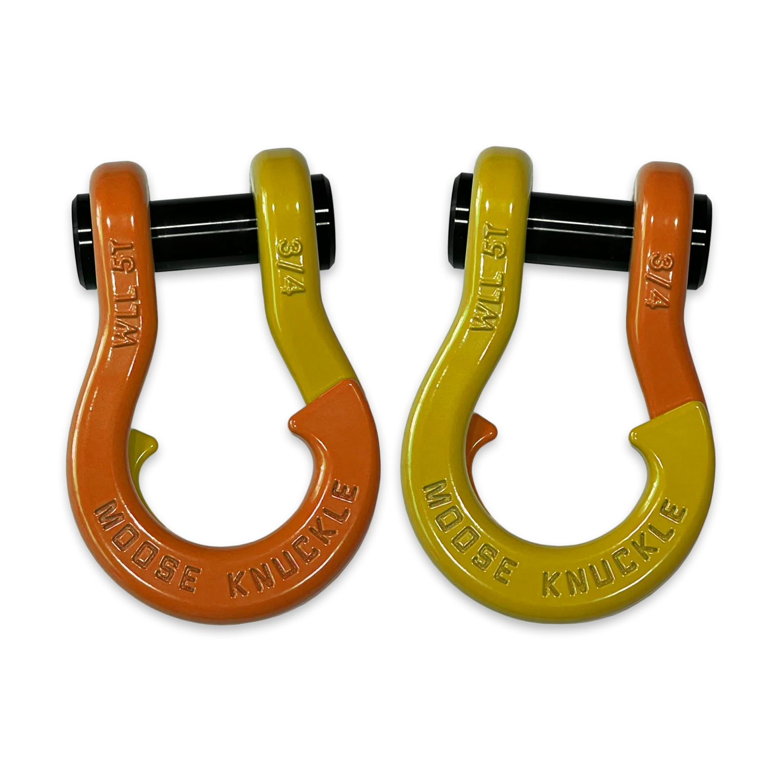 Jowl Recovery Split Shackle 3/4 Obscene Orange and Detonator Yellow Combo Moose Knuckle Offroad - FN000020-112 - Moose Knuckle Offroad