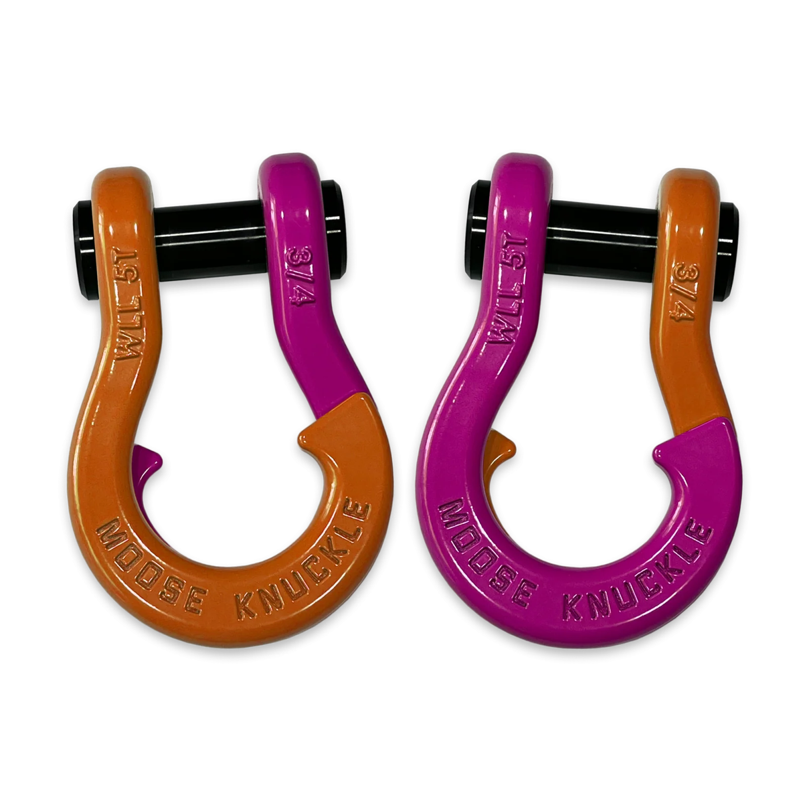 Jowl Recovery Split Shackle 3/4 Obscene Orange and Pogo Pink Combo Moose Knuckle Offroad - FN000020-205 - Moose Knuckle Offroad