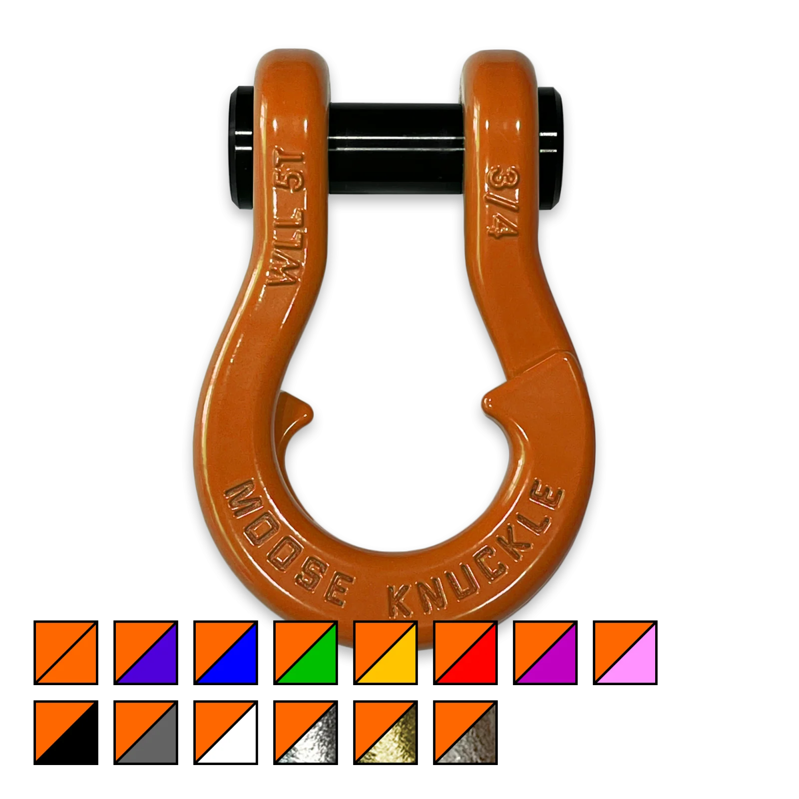 Jowl Recovery Split Shackle 3/4 Obscene Orange Moose Knuckle Offroad - FN000020-008 - Moose Knuckle Offroad