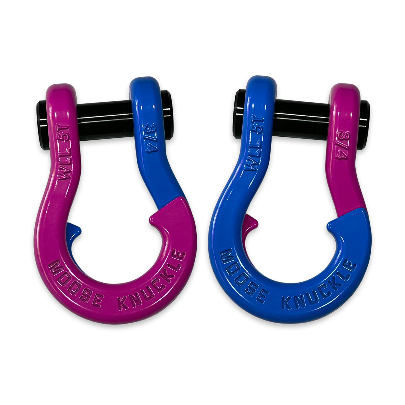 Jowl Recovery Split Shackle 3/4 Pogo Pink and Blue Balls Combo Moose Knuckle Offroad - FN000020-189 - Moose Knuckle Offroad