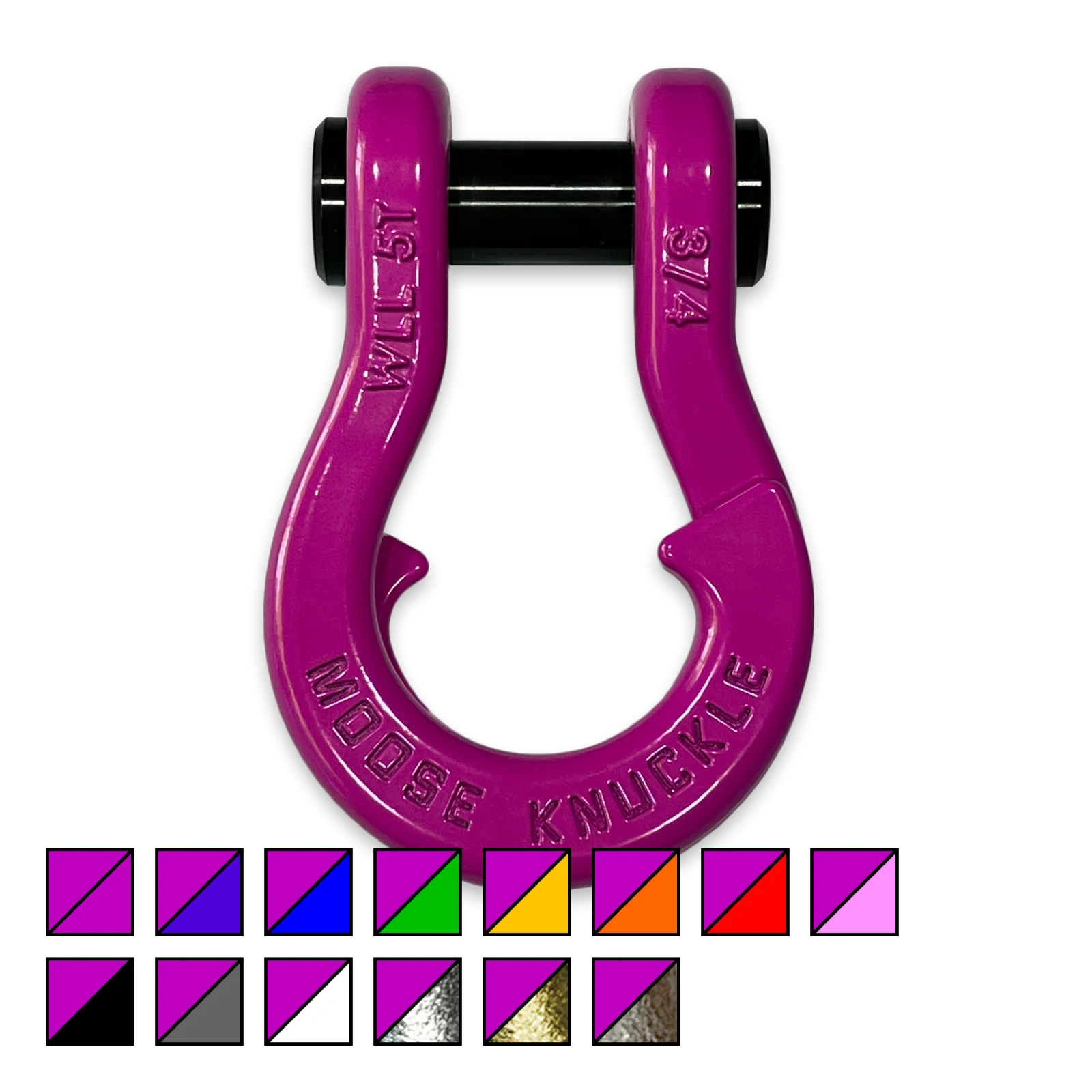 Jowl Recovery Split Shackle 3/4 Pogo Pink Moose Knuckle Offroad - FN000020-183 - Moose Knuckle Offroad