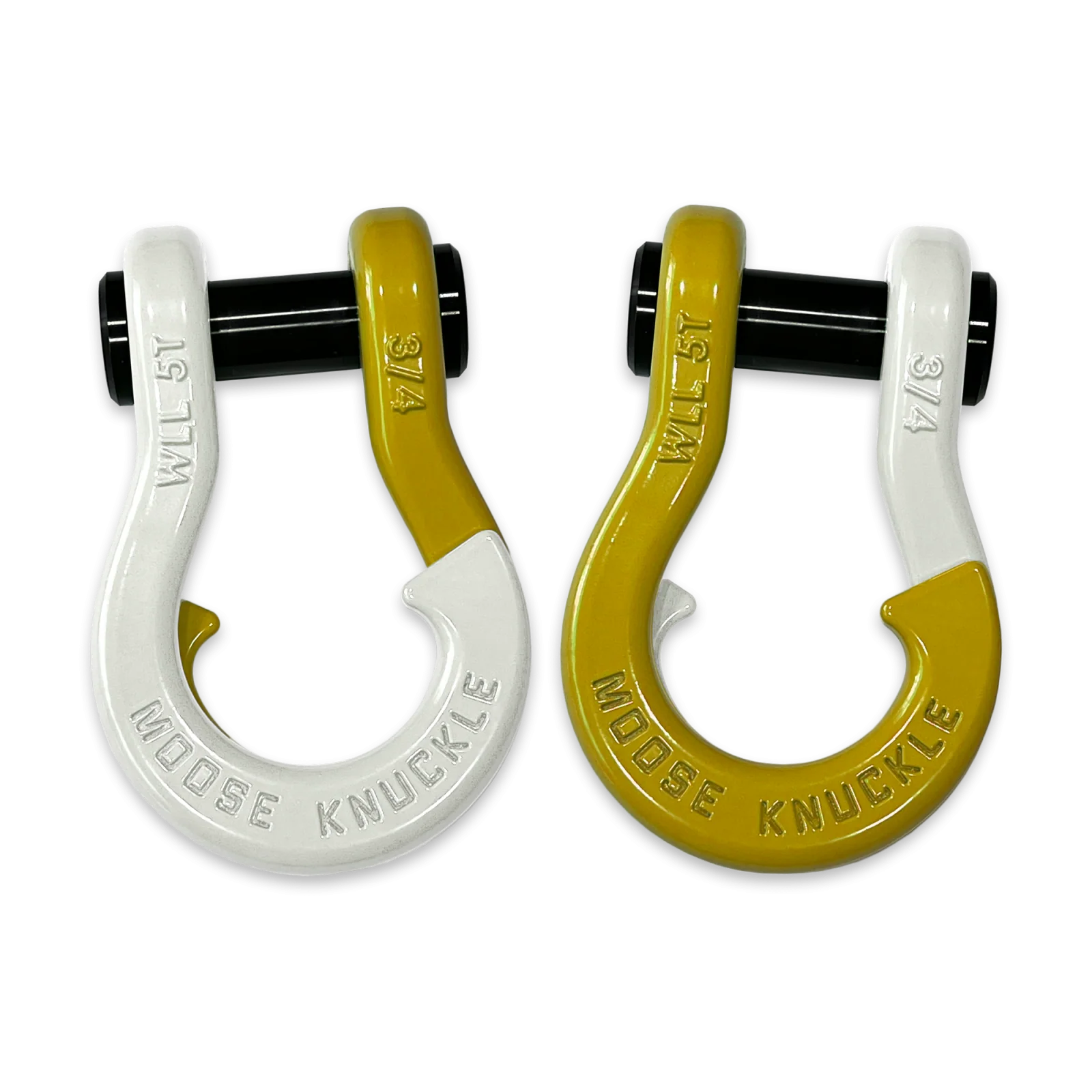 Jowl Recovery Split Shackle 3/4 Pure White and Detonator Yellow Combo Moose Knuckle Offroad - FN000020-046 - Moose Knuckle Offroad