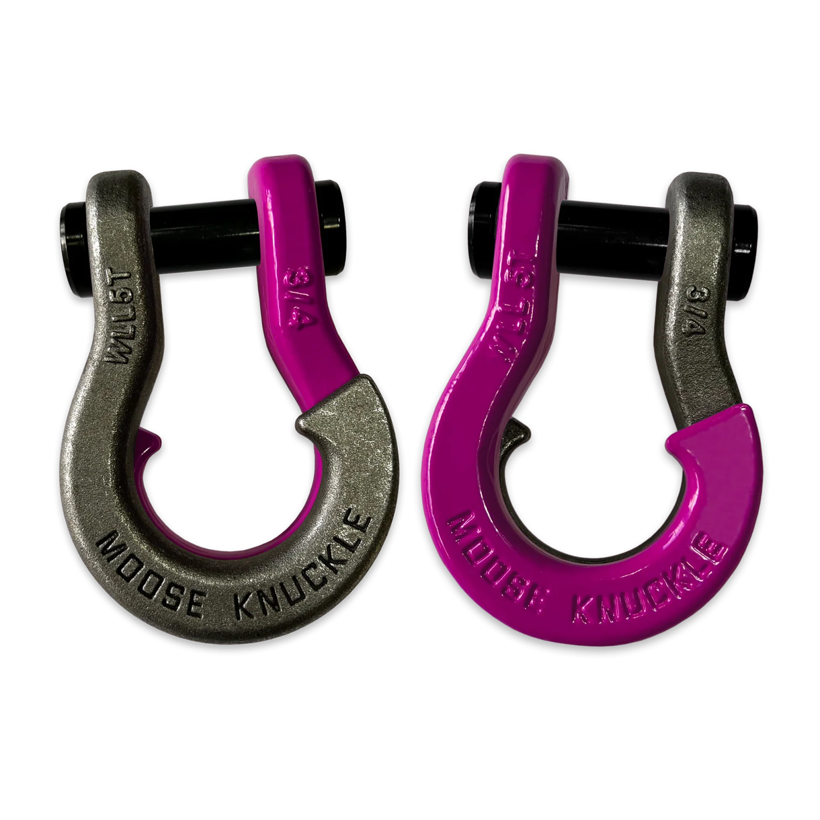 Jowl Recovery Split Shackle 3/4 Raw Dog and Pogo Pink Combo Moose Knuckle Offroad - FN000020-210 - Moose Knuckle Offroad
