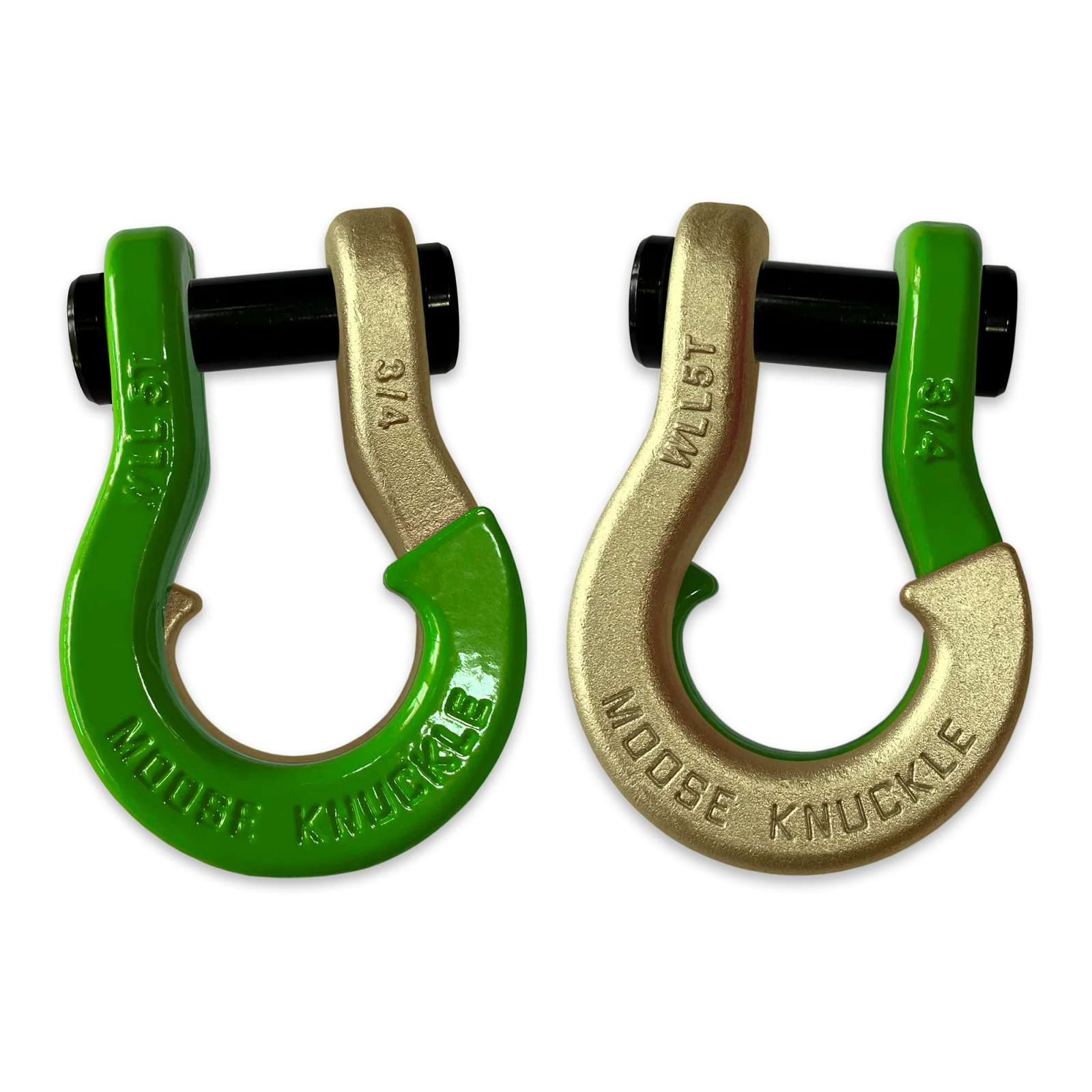 Jowl Recovery Split Shackle 3/4 Sublime Green and Brass Knuckle Combo Moose Knuckle Offroad - FN000020-090 - Moose Knuckle Offroad
