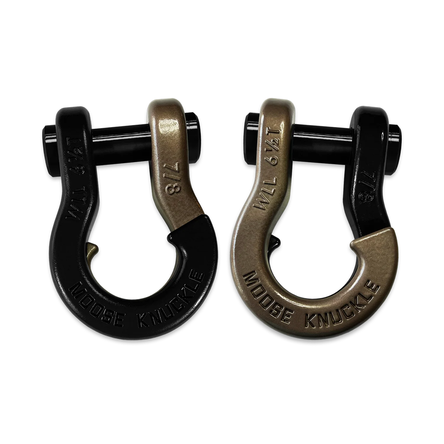 Jowl Recovery Split Shackle 7/8 Black Hole and Buff Bronze Combo Moose Knuckle Offroad - FN000047-227 - Moose Knuckle Offroad