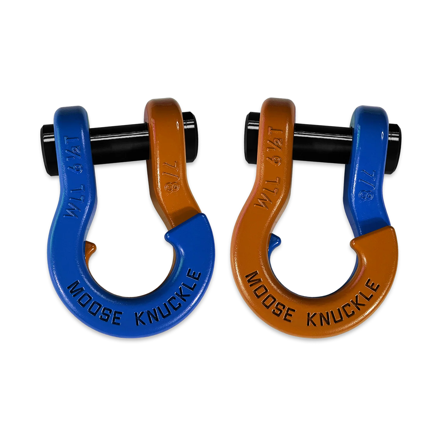 Jowl Recovery Split Shackle 7/8 Blue Balls and Obscene Orange Combo Moose Knuckle Offroad - FN000047-078 - Moose Knuckle Offroad