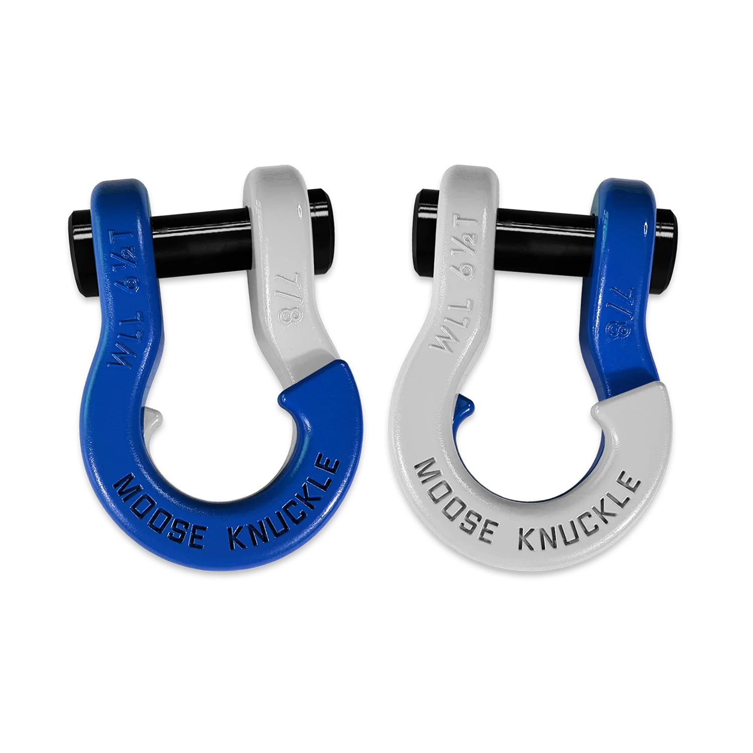 Jowl Recovery Split Shackle 7/8 Blue Balls and Pure White Combo Moose Knuckle Offroad - FN000047-074 - Moose Knuckle Offroad