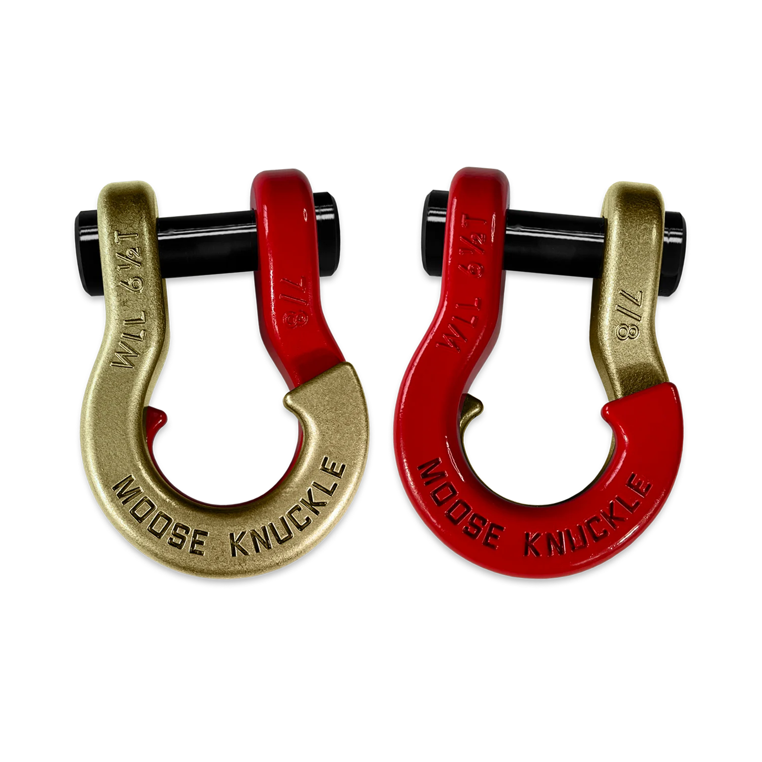 Jowl Recovery Split Shackle 7/8 Brass Knuckle and Flame Red Combo Moose Knuckle Offroad - FN000047-192 - Moose Knuckle Offroad