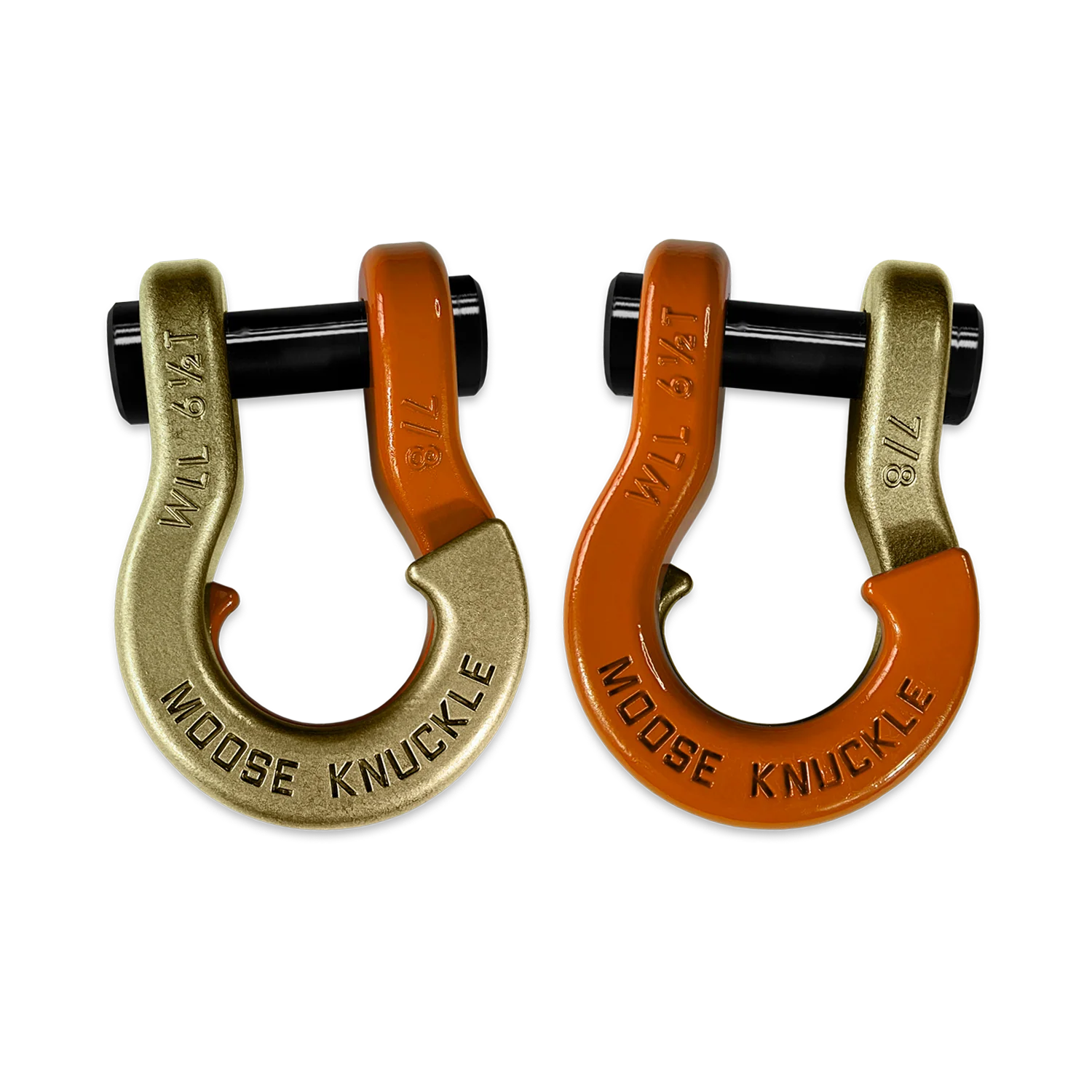 Jowl Recovery Split Shackle 7/8 Brass Knuckle and Obscene Orange Combo Moose Knuckle Offroad - FN000047-191 - Moose Knuckle Offroad