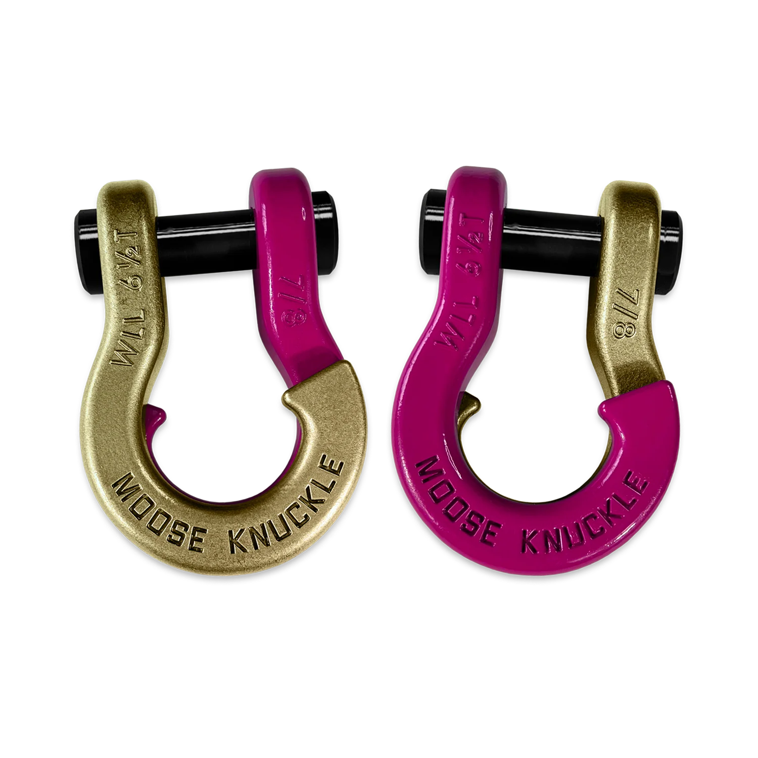 Jowl Recovery Split Shackle 7/8 Brass Knuckle and Pogo Pink Combo Moose Knuckle Offroad - FN000047-194 - Moose Knuckle Offroad