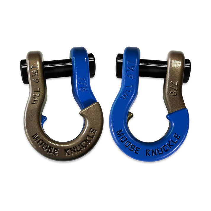 Jowl Recovery Split Shackle 7/8 Buff Bronze and Blue Balls Combo Moose Knuckle Offroad - FN000047-217 - Moose Knuckle Offroad