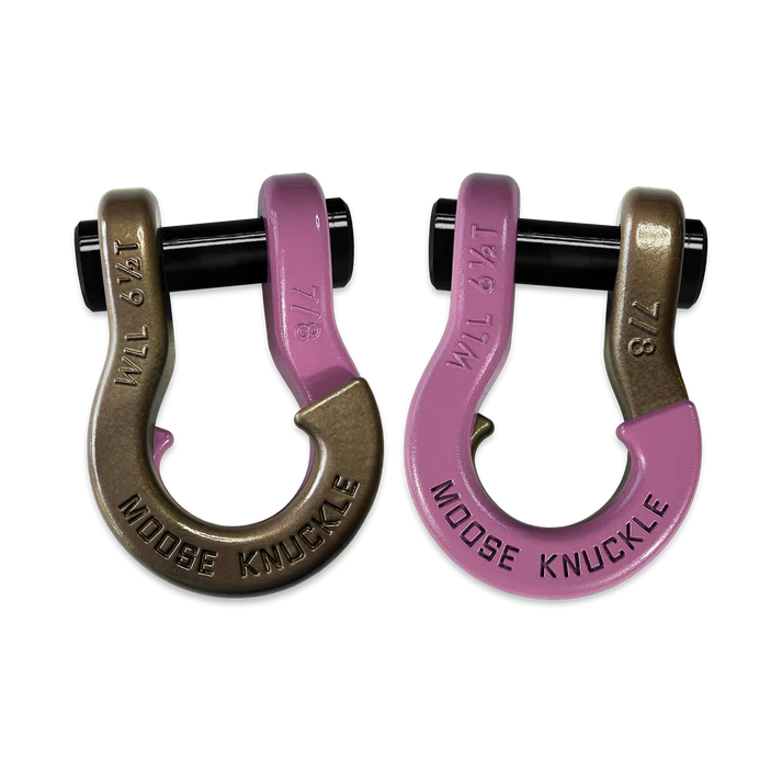 Jowl Recovery Split Shackle 7/8 Buff Bronze and Pretty Pink Combo Moose Knuckle Offroad - FN000047-222 - Moose Knuckle Offroad