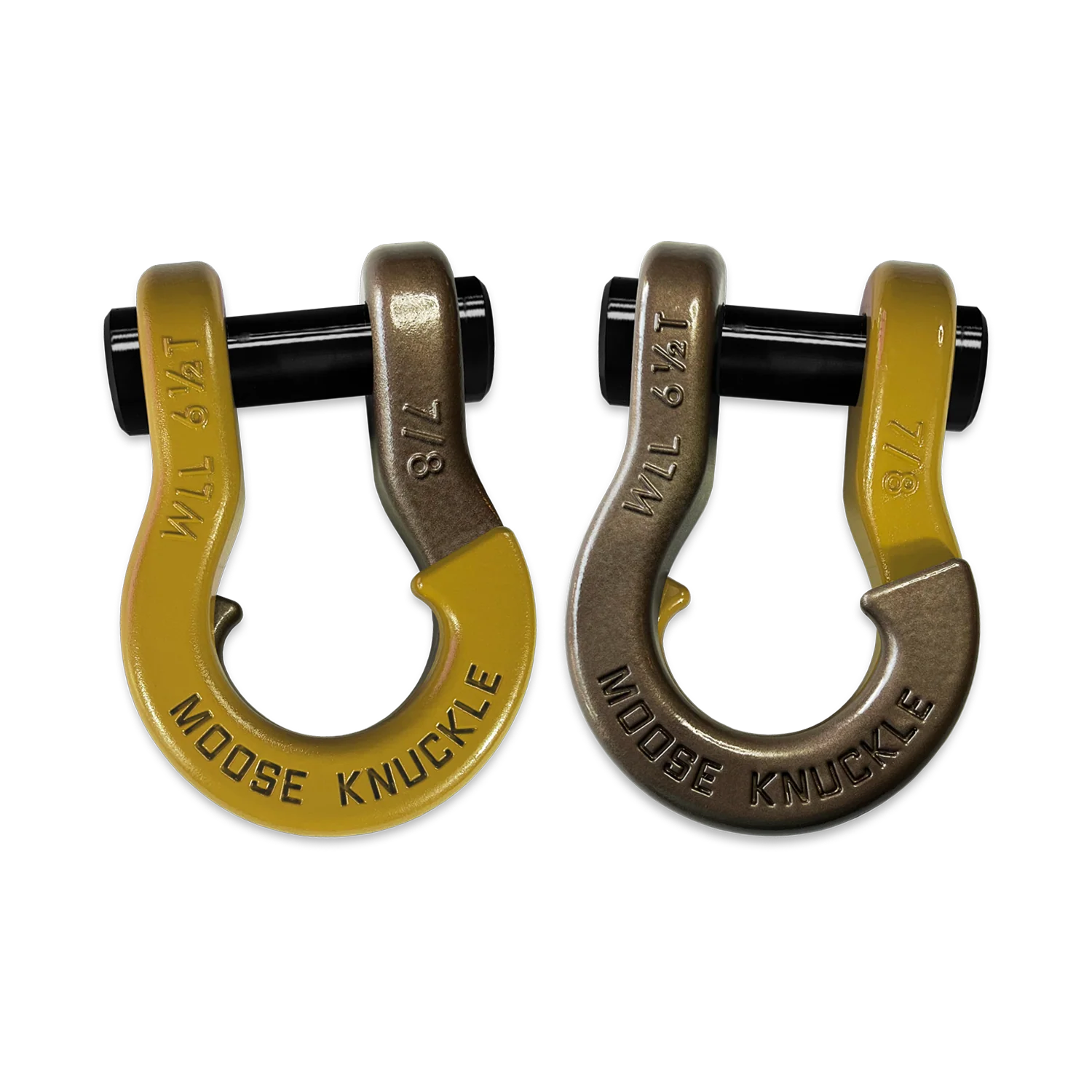 Jowl Recovery Split Shackle 7/8 Detonator Yellow and Buff Bronze Combo Moose Knuckle Offroad - FN000047-233 - Moose Knuckle Offroad