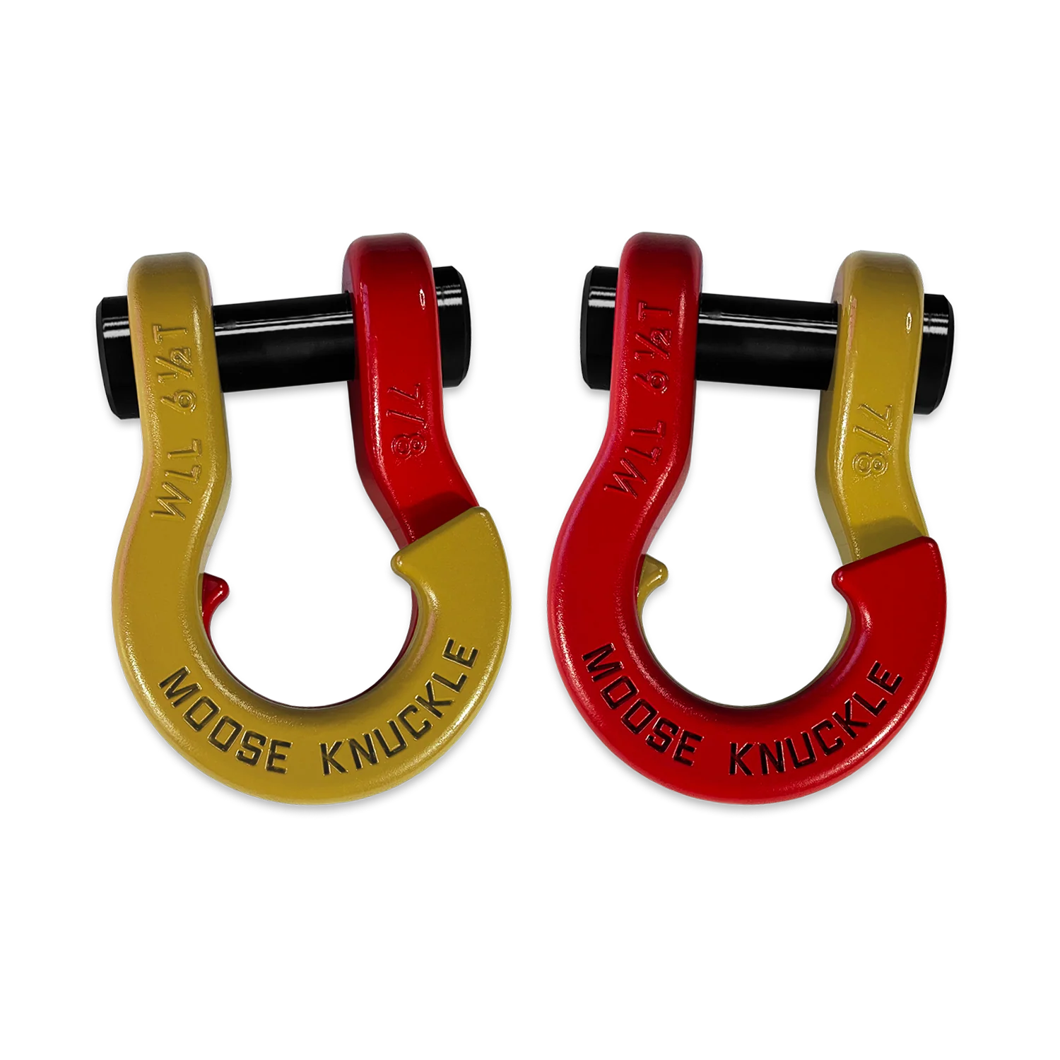 Jowl Recovery Split Shackle 7/8 Detonator Yellow and Flame Red Combo Moose Knuckle Offroad - FN000047-107 - Moose Knuckle Offroad