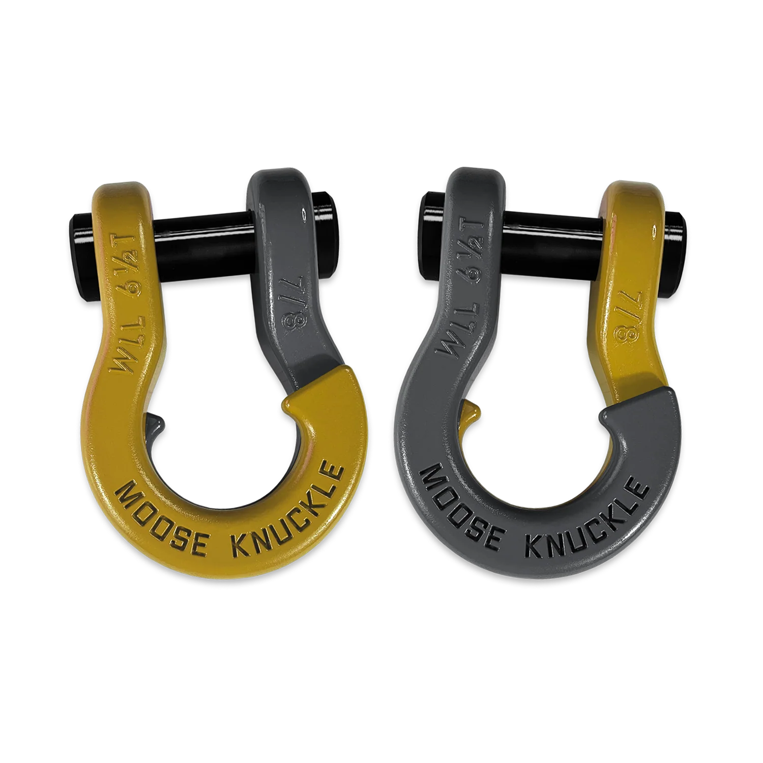 Jowl Recovery Split Shackle 7/8 Detonator Yellow and Gun Gray Combo Moose Knuckle Offroad - FN000047-101 - Moose Knuckle Offroad