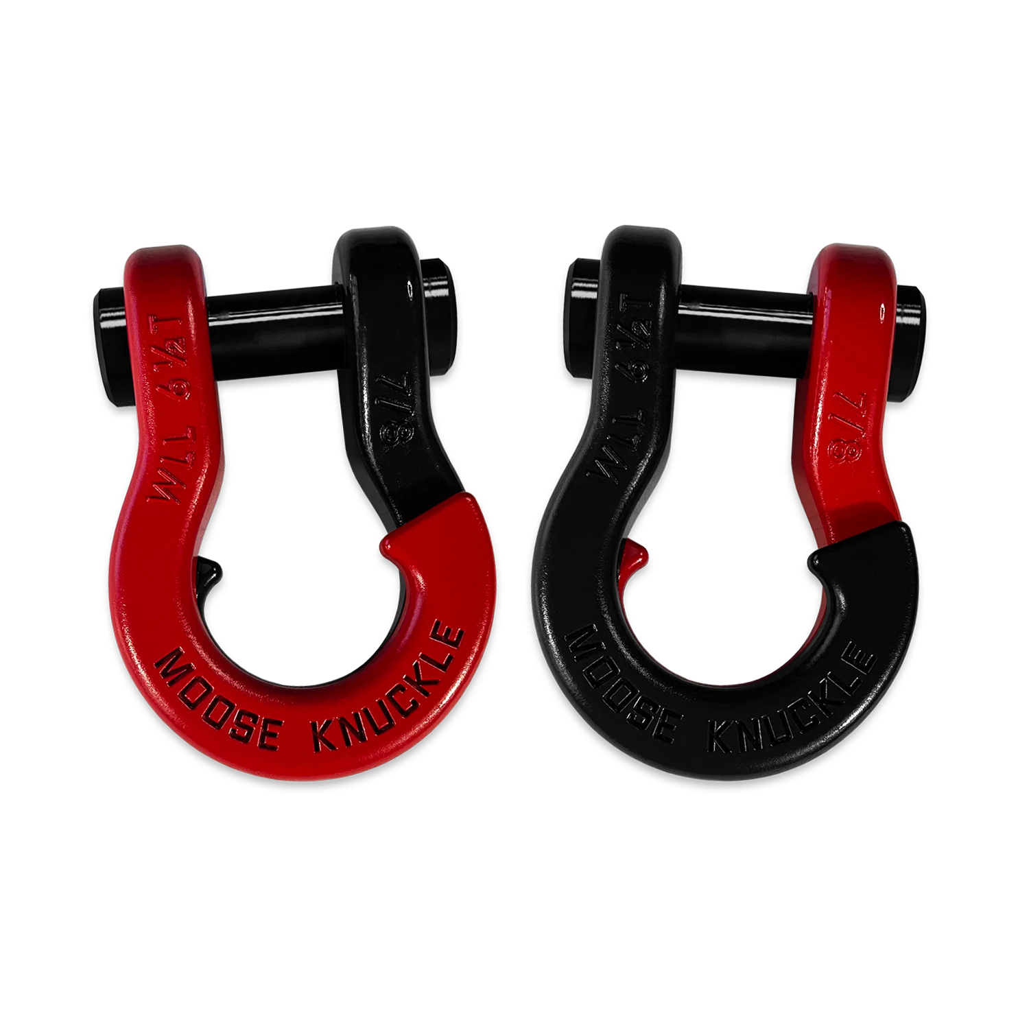 Jowl Recovery Split Shackle 7/8 Flame Red and Black Hole Combo Moose Knuckle Offroad - FN000047-128 - Moose Knuckle Offroad