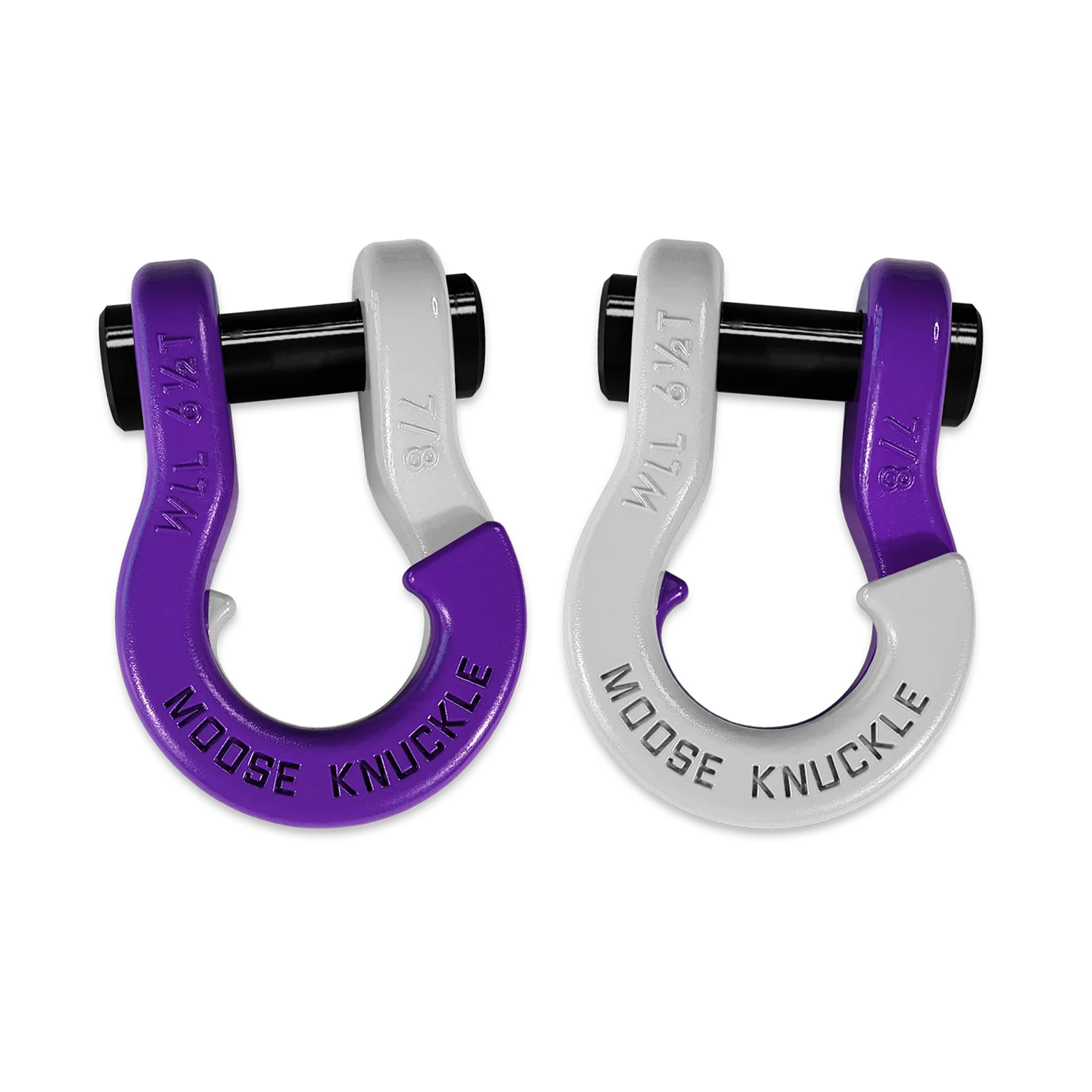 Jowl Recovery Split Shackle 7/8 Grape Escape and Pure White Combo Moose Knuckle Offroad - FN000047-060 - Moose Knuckle Offroad