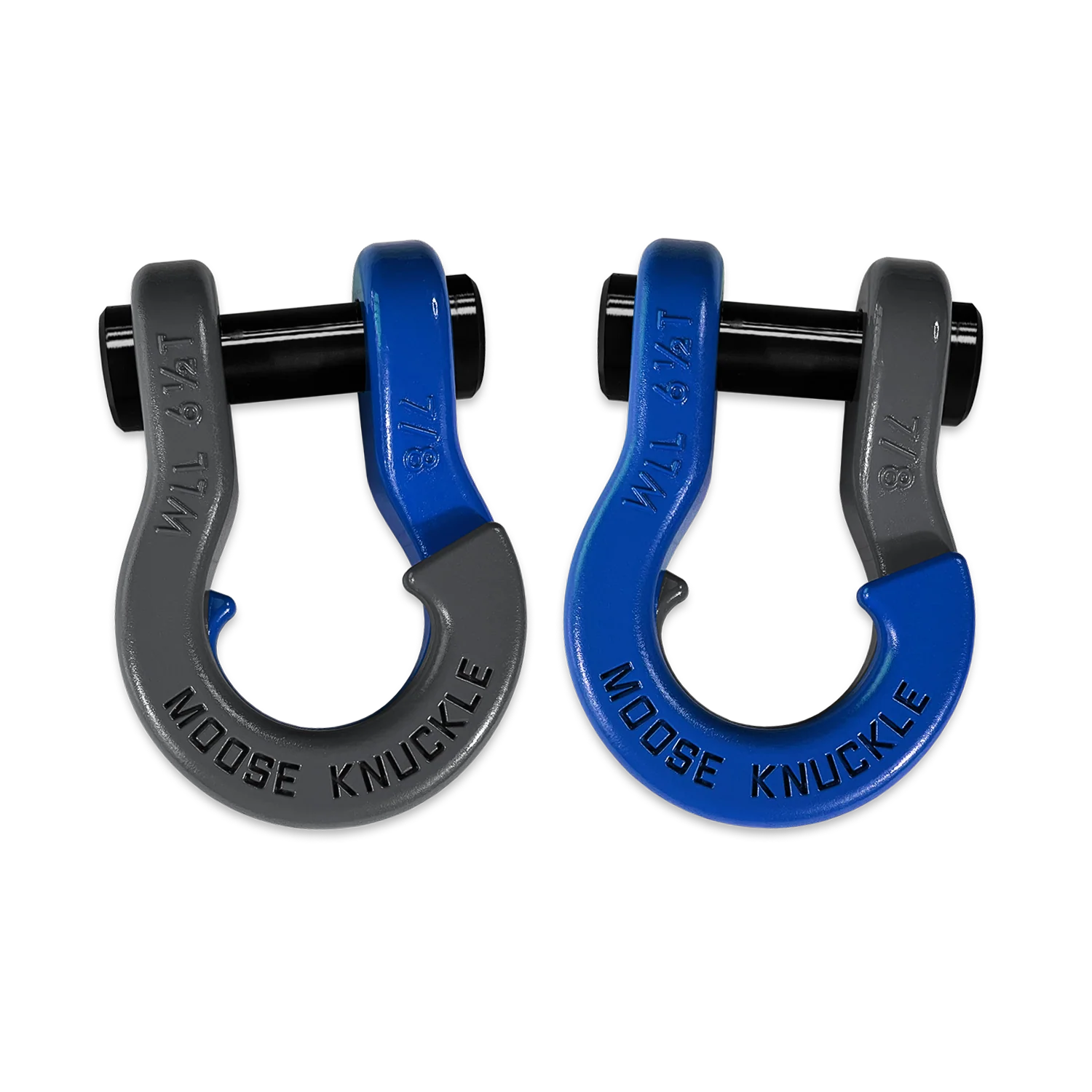 Jowl Recovery Split Shackle 7/8 Gun Gray and Blue Balls Combo Moose Knuckle Offroad - FN000047-033 - Moose Knuckle Offroad